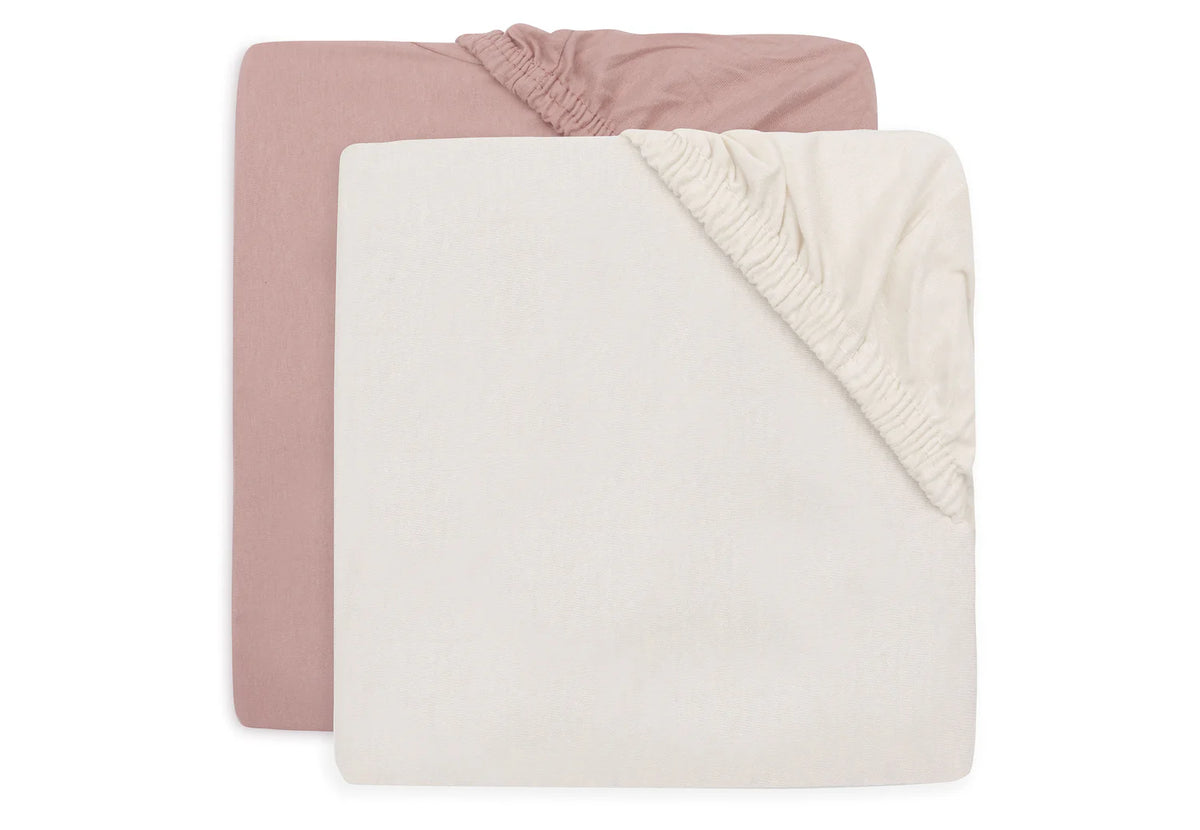 Jollein, Aluslakana 2-pack, 70x140cm, Wild Rose&Ivory
