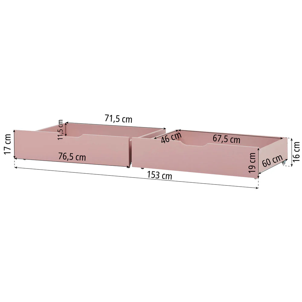 Hoppekids, ECO Comfort, Junior bed 70x160 cm, Pale Rose