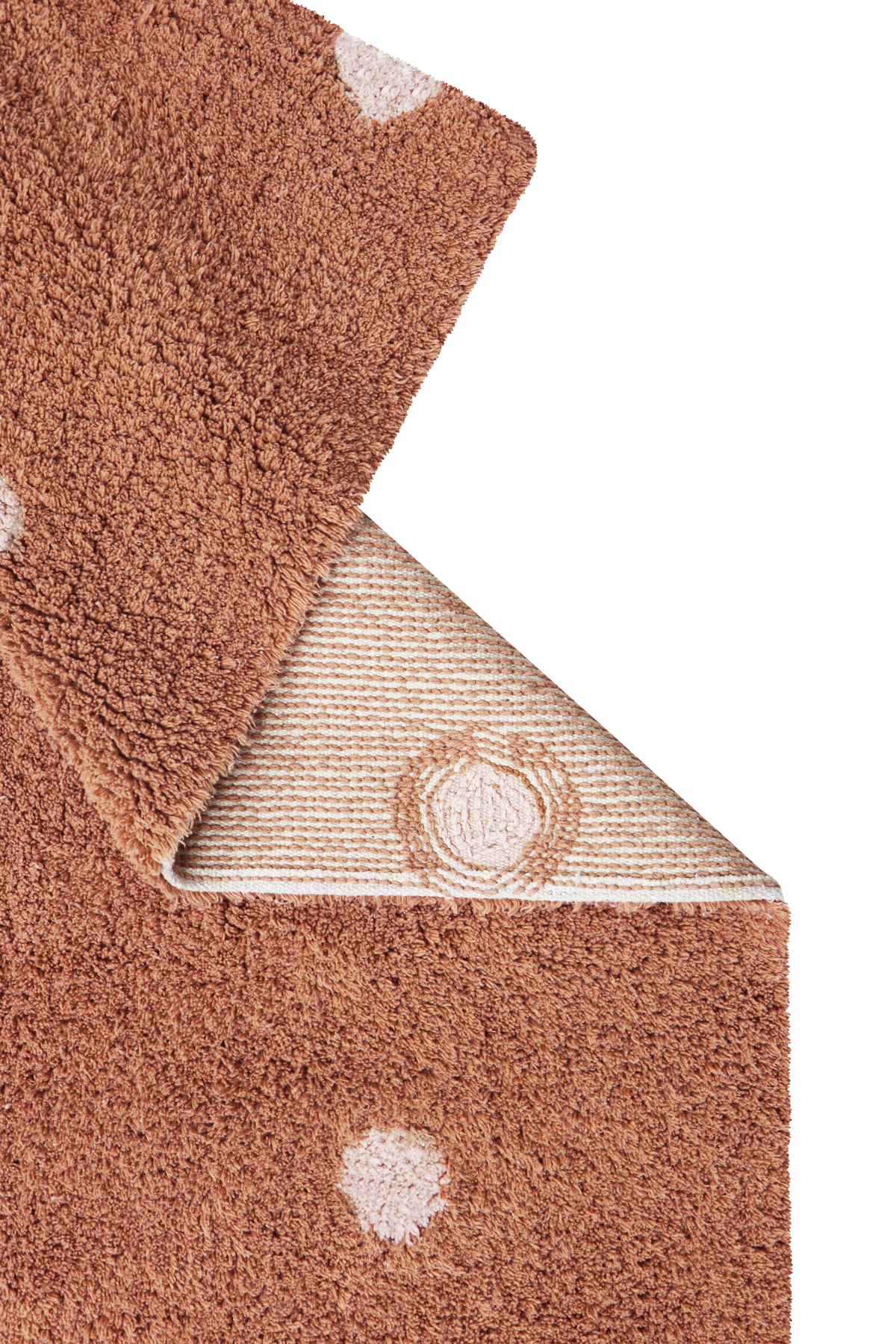 Mushroom Hunt, Washable Rug, Mini Dot Chestnut