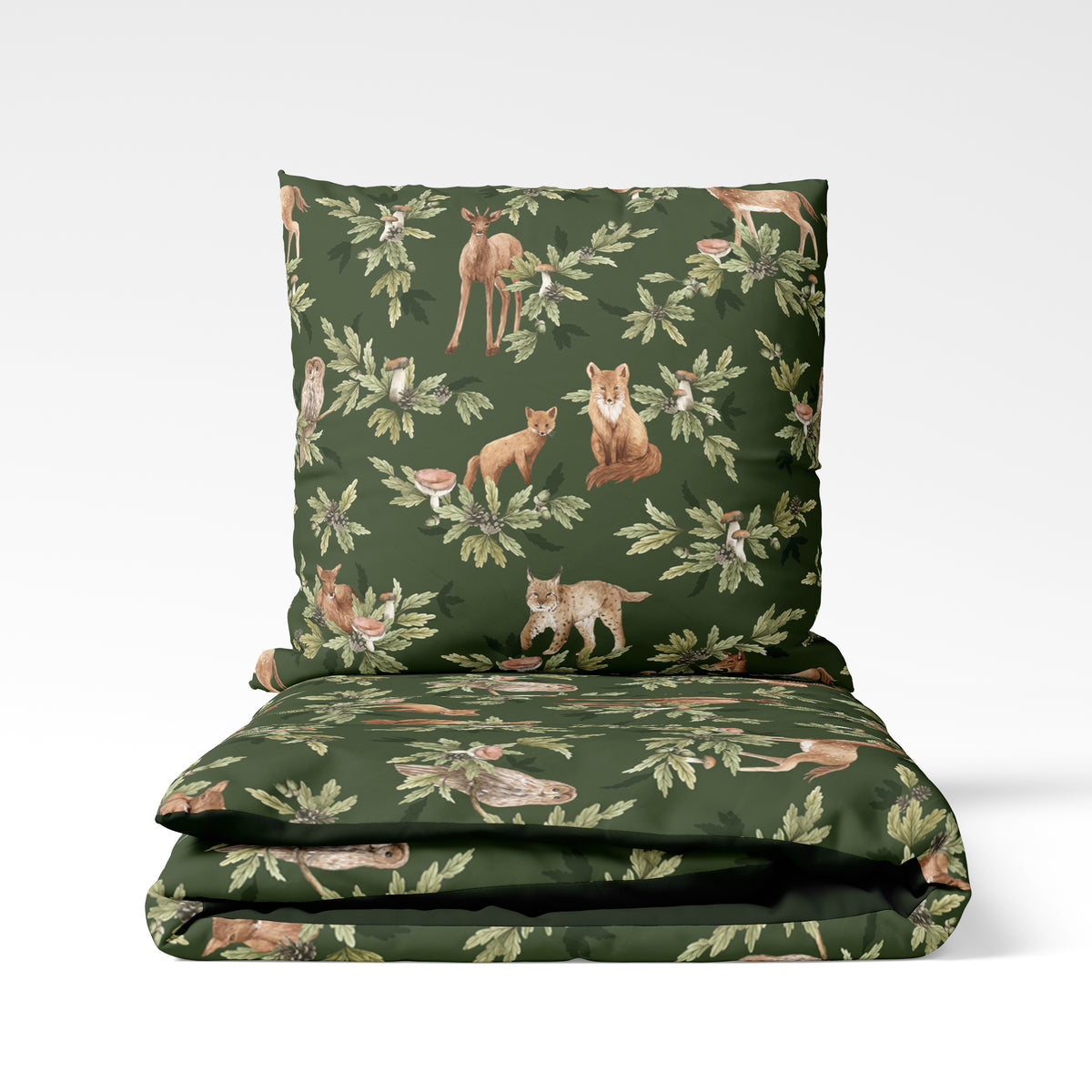 Fitted sheet set 100x135, Forest Green