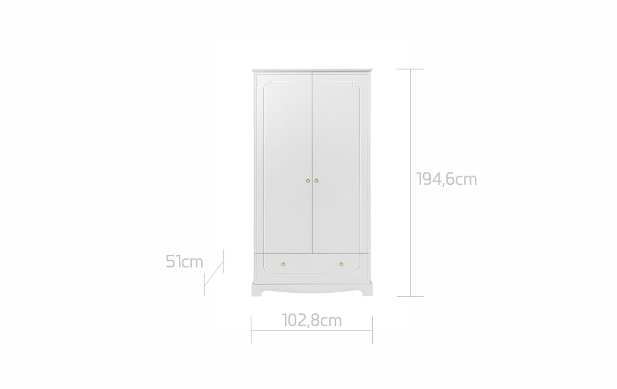 Bellamy, Royal, Vaatekaappi 2 ovea, White
