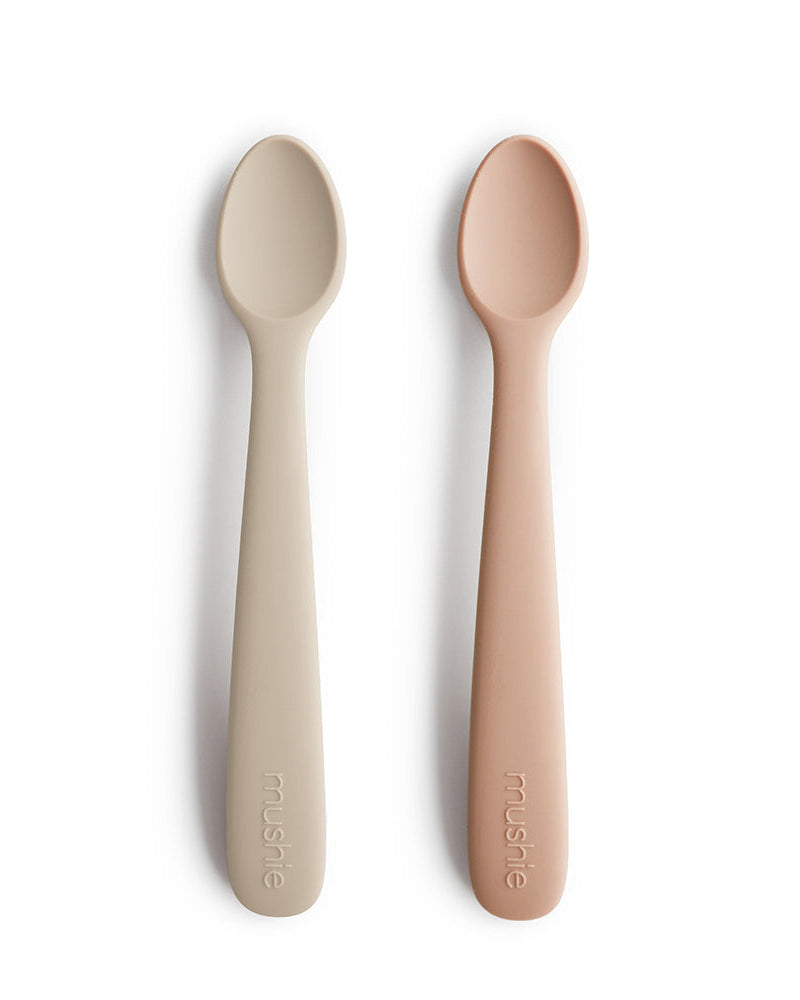 Mushie, Silikoni Lusikkasetti 2kpl, Blush/Shifting Sand