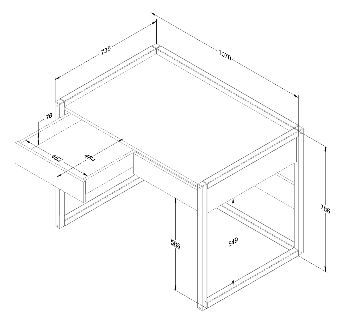 Wood Luck Design, Writing desk, Basic Cashmere