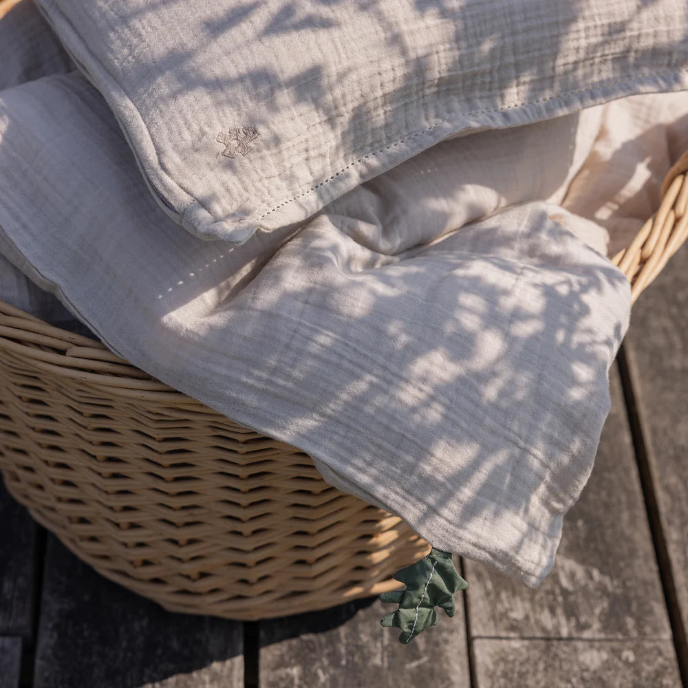 Sebra, Musliini Pussilakanasetti 100x135 cm, Seabreeze Beige