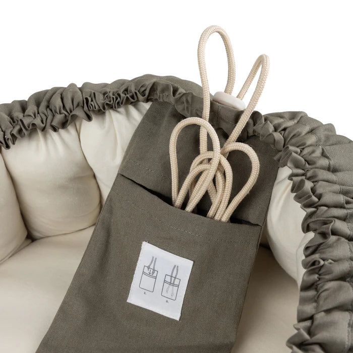 Sebra, Kannettava Unipesä, 3-in-1 Baby Nest, Dark Olive