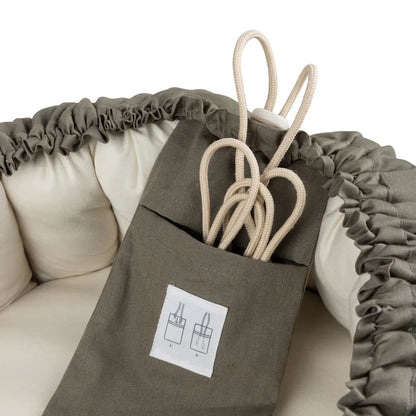 Sebra, Kannettava Unipesä, 3-in-1 Baby Nest, Dark Olive