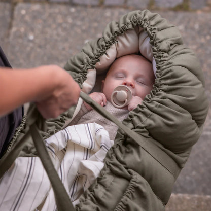 Sebra, Kannettava Unipesä, 3-in-1 Baby Nest, Dark Olive