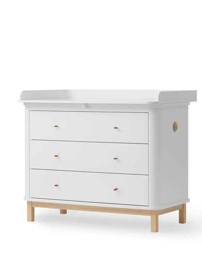 Oliver Furniture, Wood, Lipasto Hoitotasolla, White/Oak