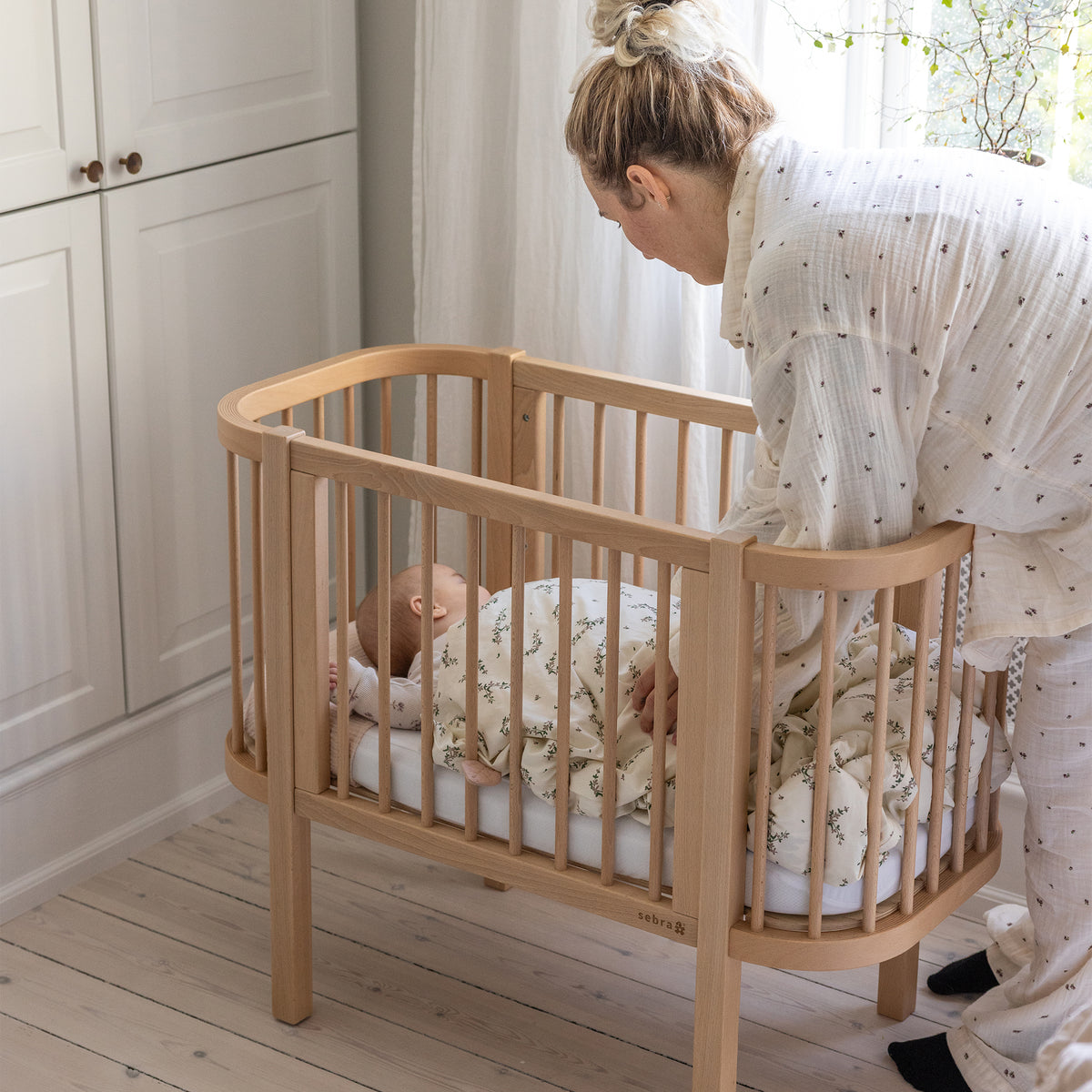 Zebra, Bedside Cradle, Wooden