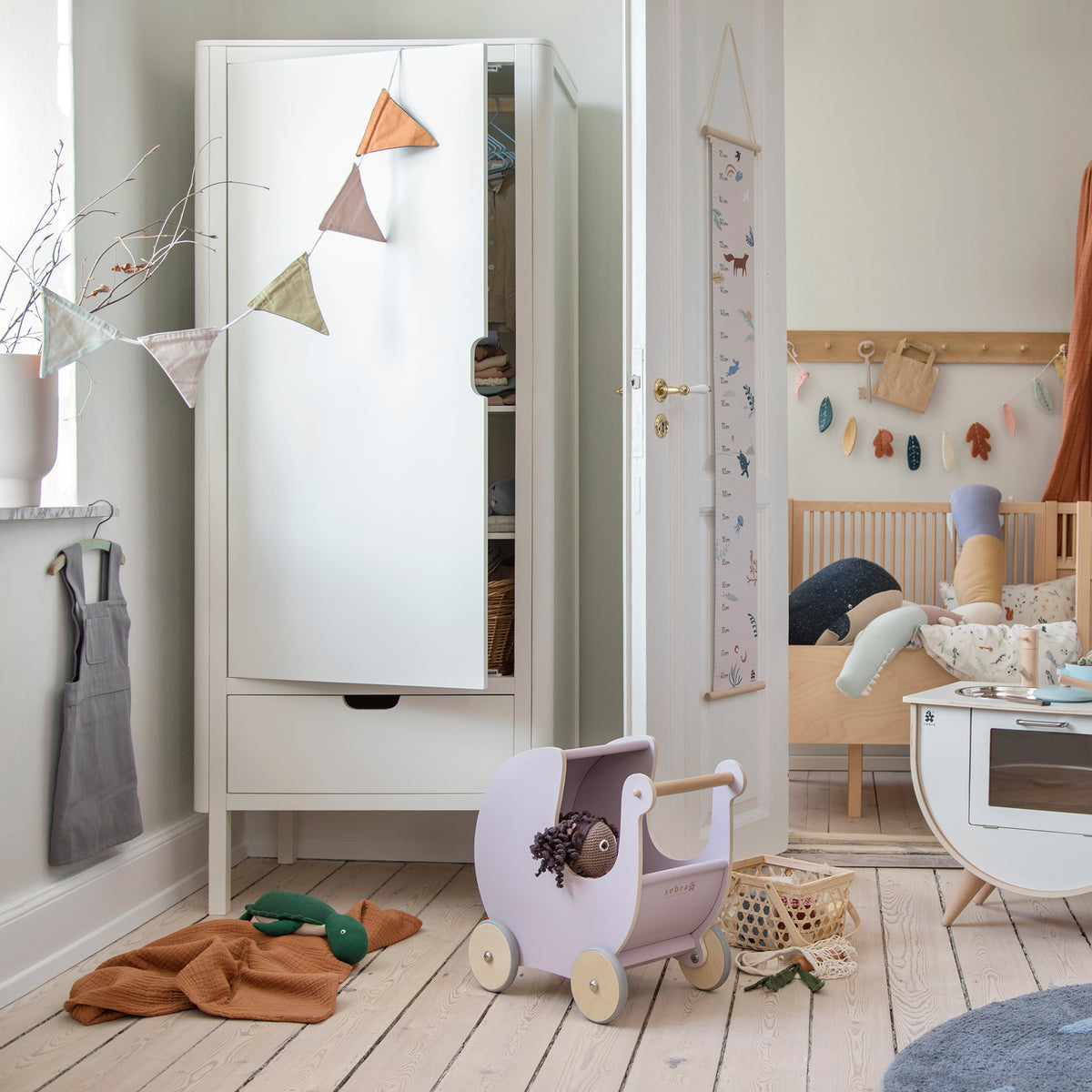 Sebra, Vaatekaappi, Single Door, Classic White