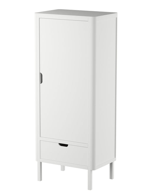 Zebra, Wardrobe, Single Door, Classic White