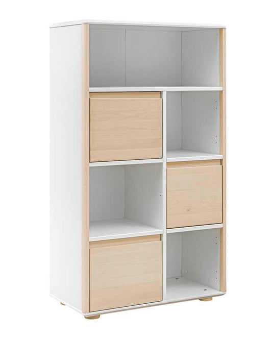 Inmondo, Funflex High Bookshelf, 3-Birch Doors, Different colors