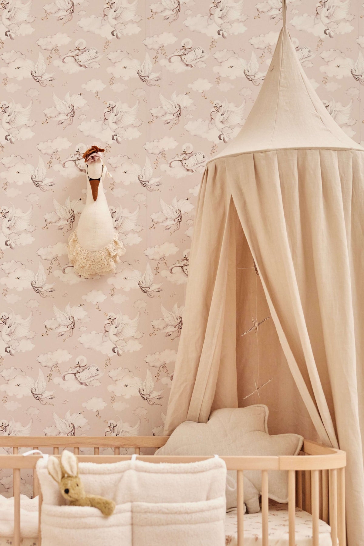 Matuu Bed Canopy, Natural Linen, Beige