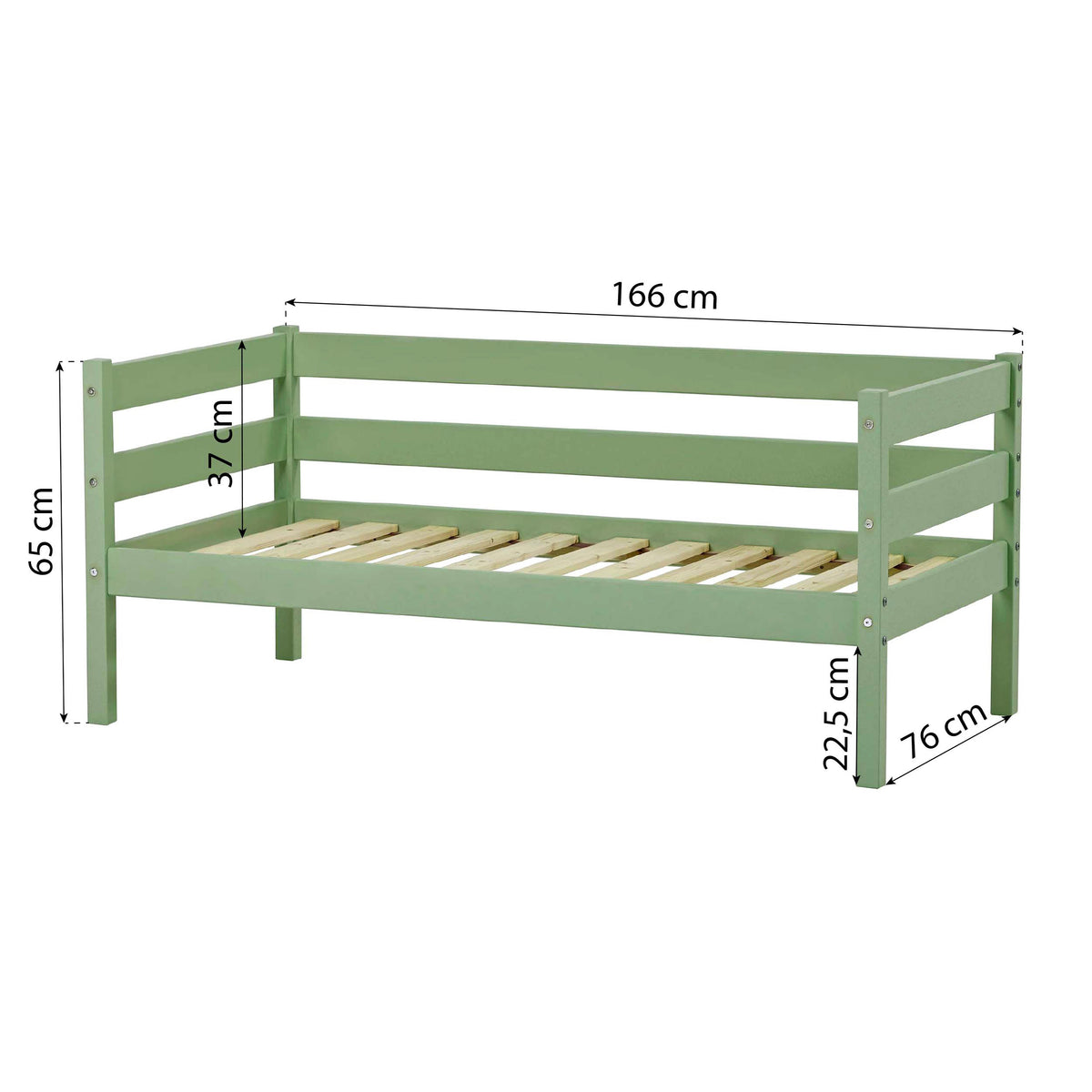 Hoppekids, ECO Comfort, Juniorisänky 70x160 cm, Green