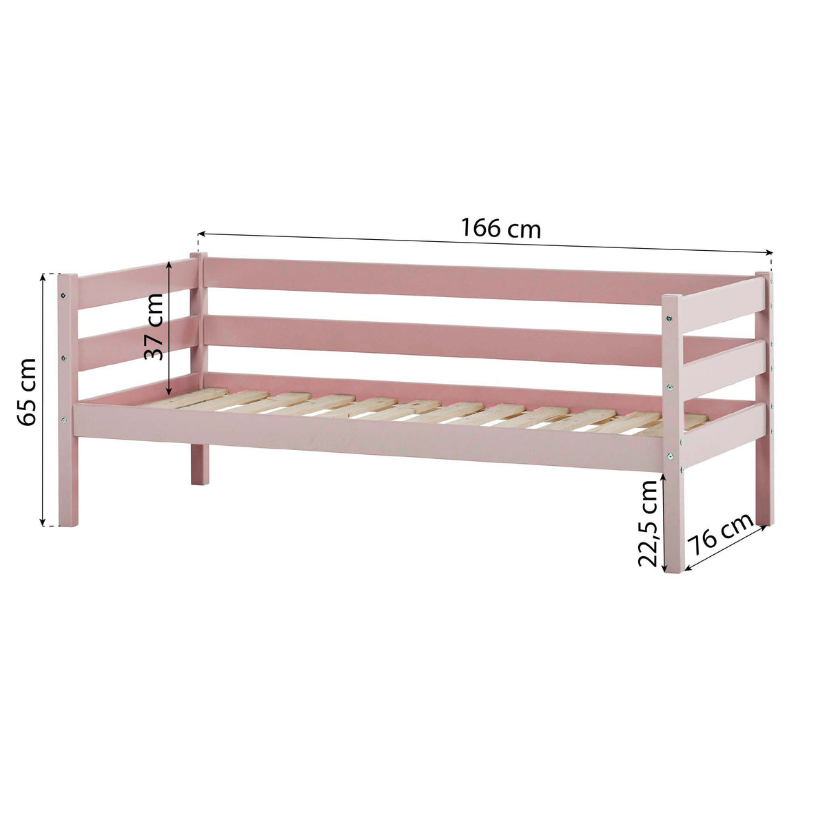 Hoppekids, ECO Comfort, Junior bed 70x160 cm, Pale Rose