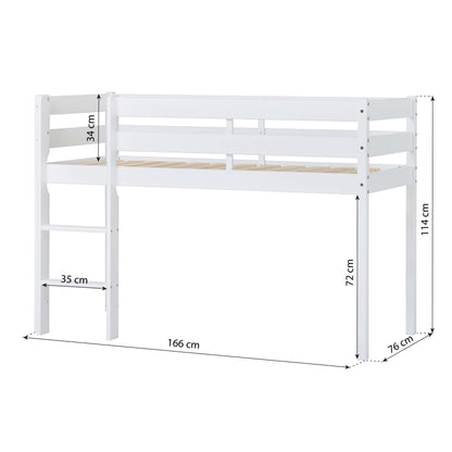 Hoppekids ECO Comfort, Loftsäng 70x160 cm, Vit