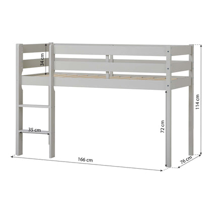 Hoppekids ECO Comfort, Loft bed 70x160 cm, Dove Grey