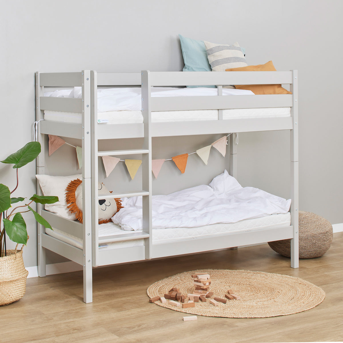 Hoppekids ECO Comfort, Våningssäng 70x160 cm, Dove Grey