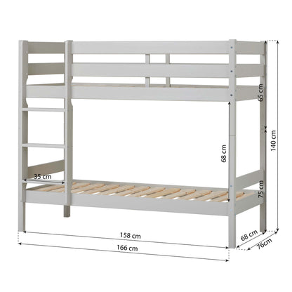 Hoppekids ECO Comfort, Våningssäng 70x160 cm, Dove Grey