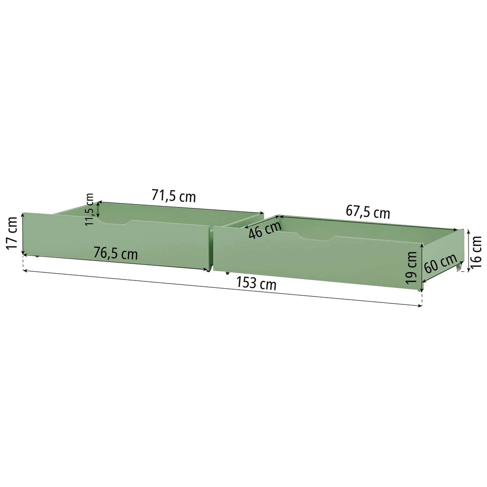 Hoppekids, ECO Comfort, Juniorisänky 70x160 cm, Green