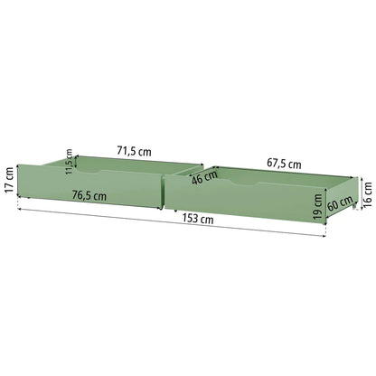 Hoppekids, ECO Comfort, Juniorisänky 70x160 cm, Green