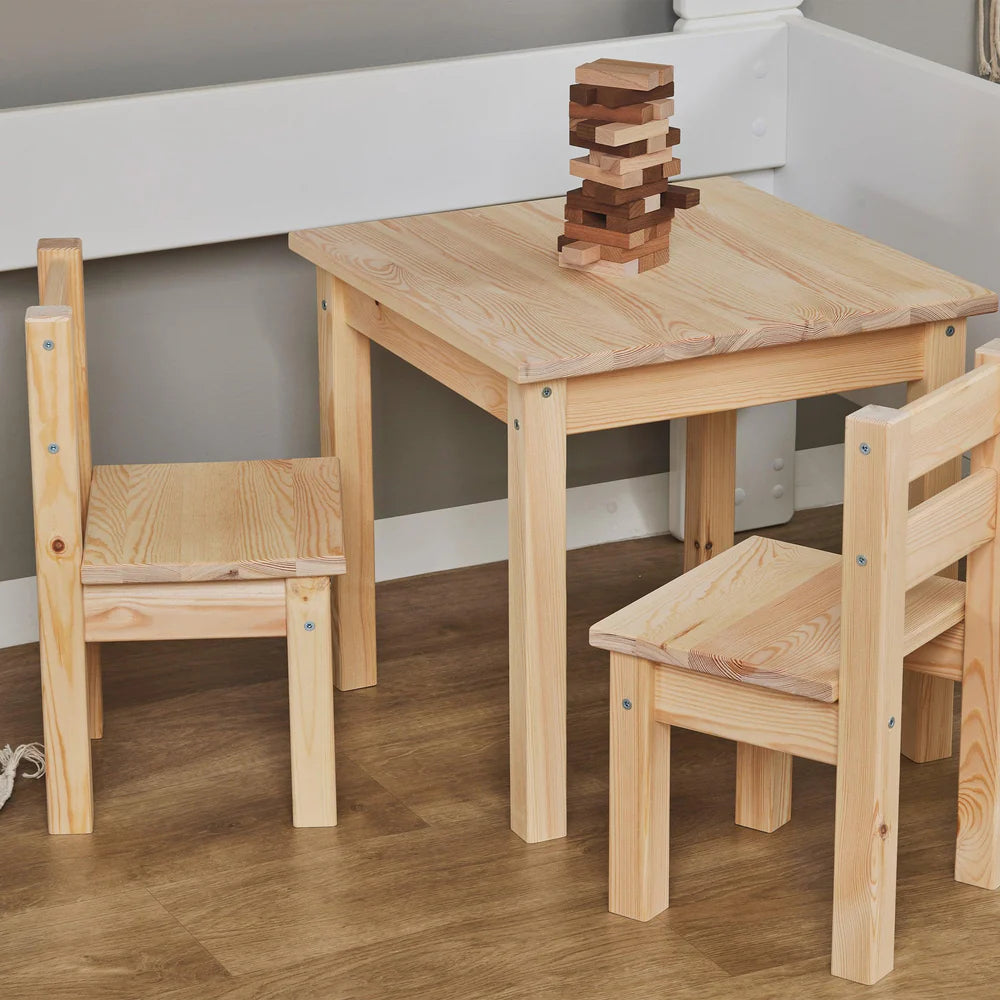 Hoppekids Mads, Pöytä&Tuolit Setti, Natural Wood