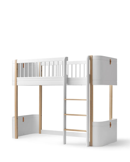 Oliver Furniture, Wood Mini+ Parvisänky 70x160 cm, White/Oak