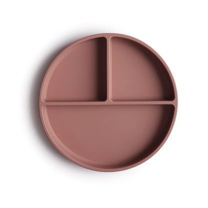 Mushie, Silicone Plate with Suction Cup, Cloudy Mauve