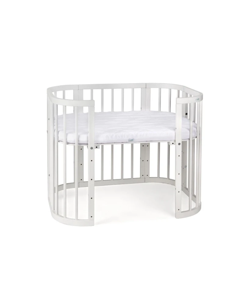 Waldin, Cot 5in1 + Mattress, White