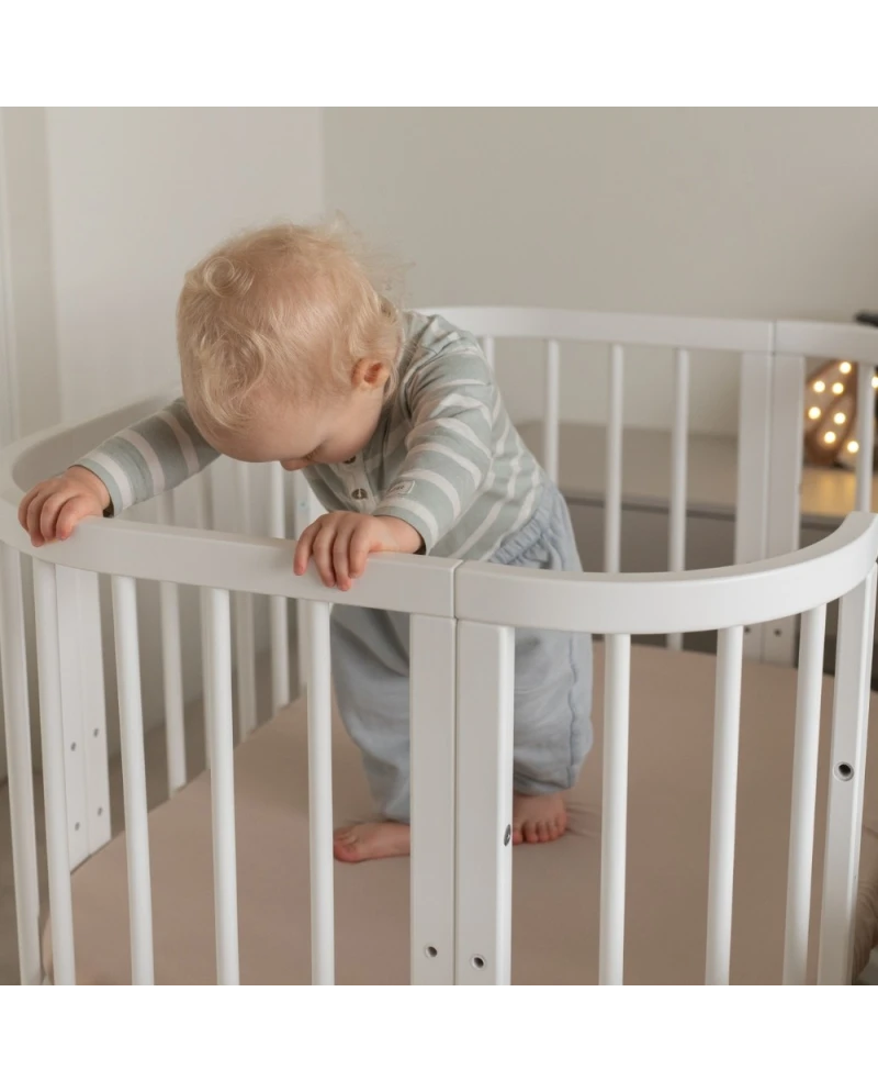 Waldin, Cot 5in1 + Mattress, White
