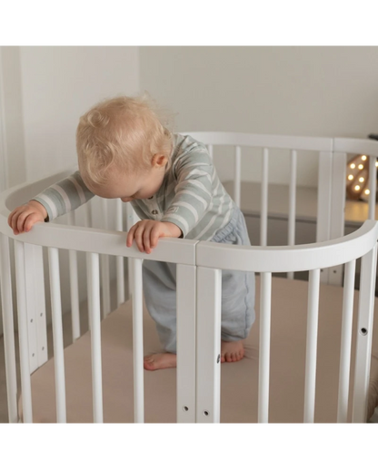Waldin, Cot 5in1 + Mattress, White