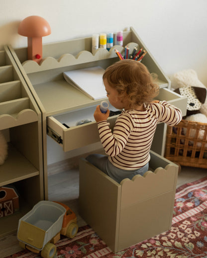 Book Nook, Montessori Table and Chairs, Sage