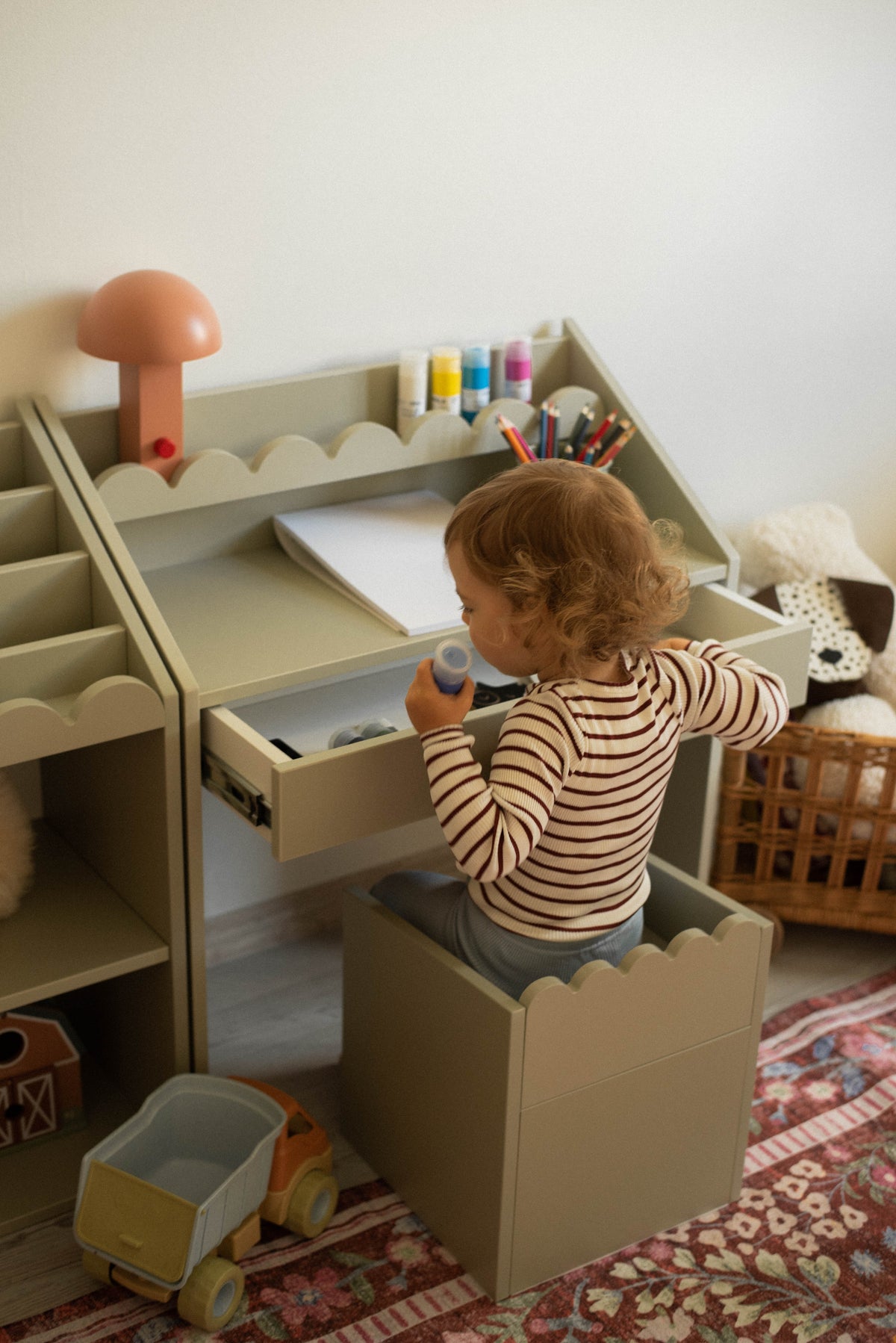 Book Nook, Montessori Table and Chairs, Sage