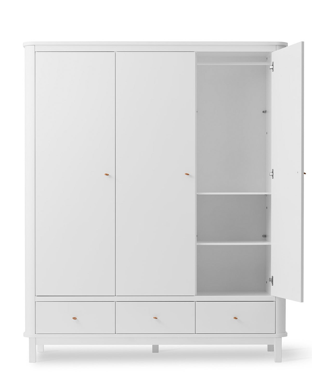 Oliver Furniture, Wood, Vaatekaappi 3 ovea, White