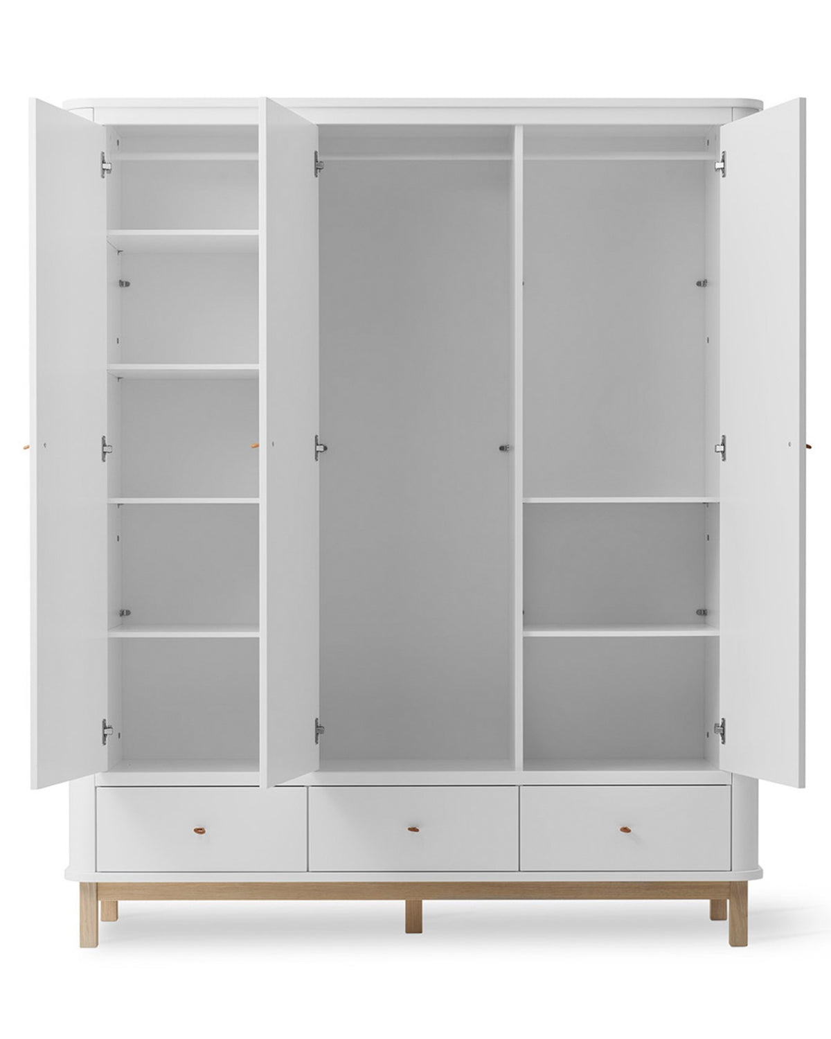 Oliver Furniture, Wood, Vaatekaappi 3 ovea, White/Oak