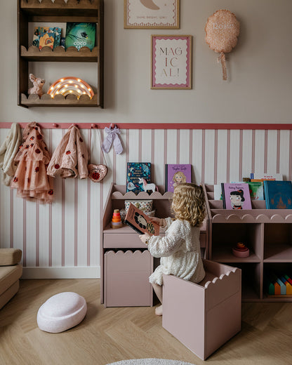 Book Nook, Montessori Kirjahylly, Vintage Rose