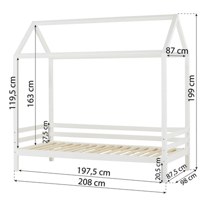 Hoppekids, ECO Dream, House bed 90x200 cm (Convertible), White