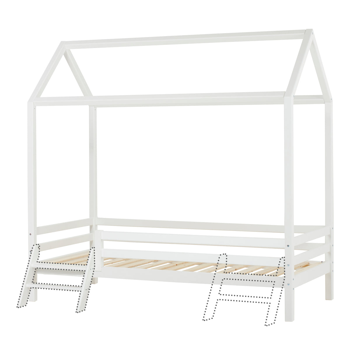 Hoppekids, ECO Dream, House bed 90x200 cm (Convertible), White