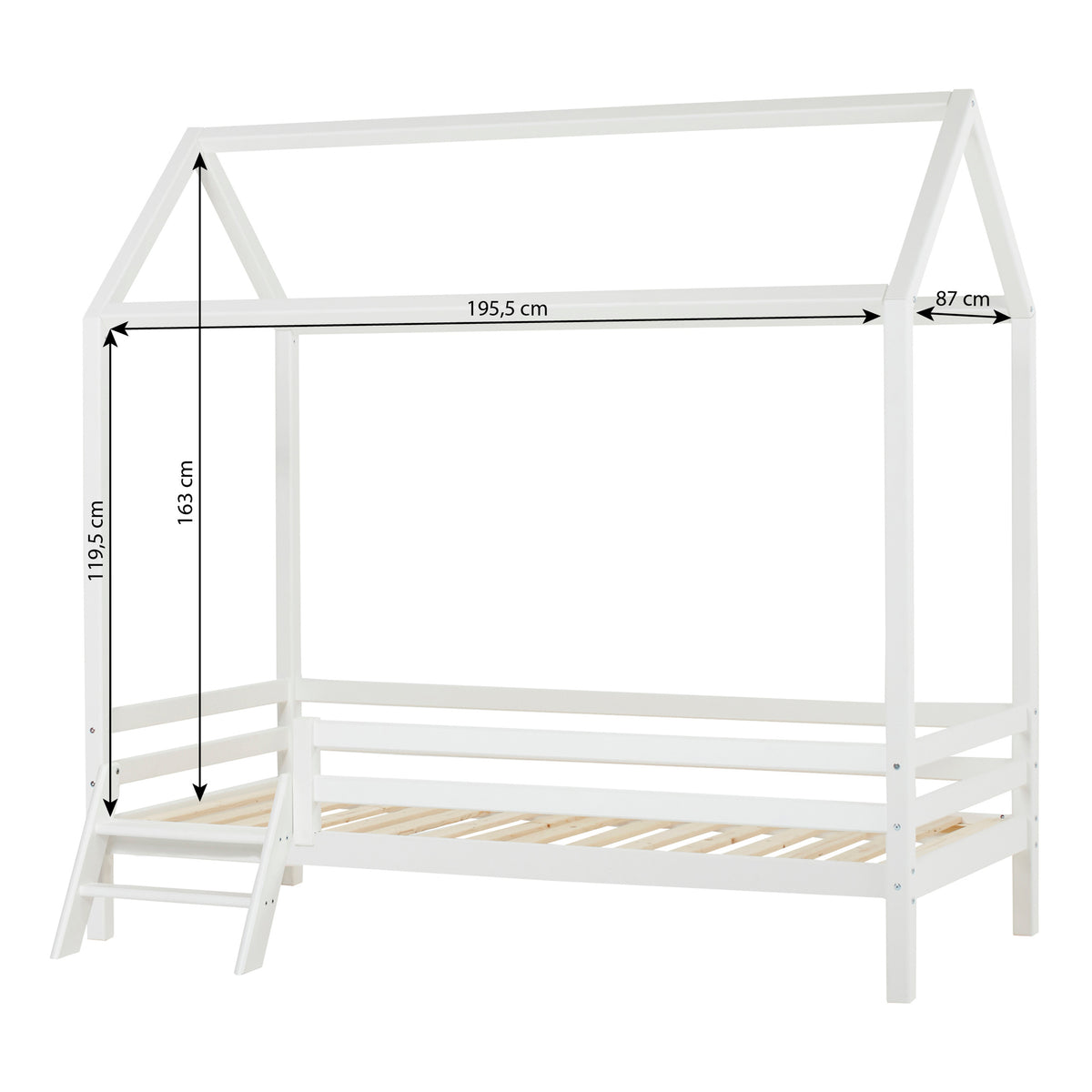 Hoppekids, ECO Dream, House bed 90x200 cm (Convertible), White