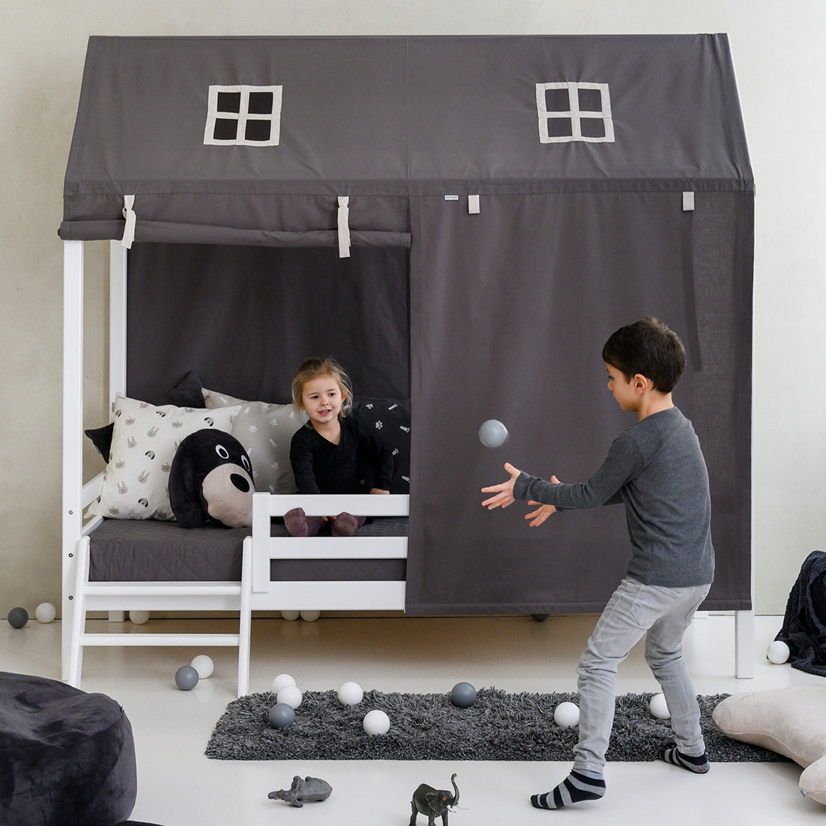 Hoppekids, ECO Dream, House bed 90x200 cm (Convertible), White