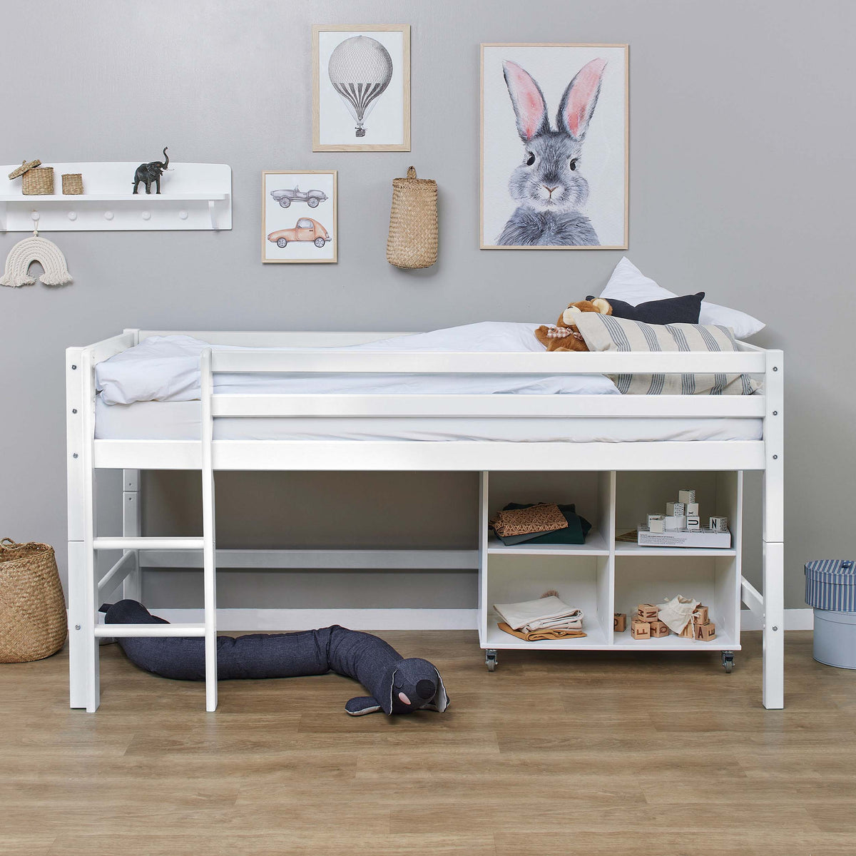 Hoppekids, ECO Dream, Parvisänky (Muunneltava) 70x160 cm, White