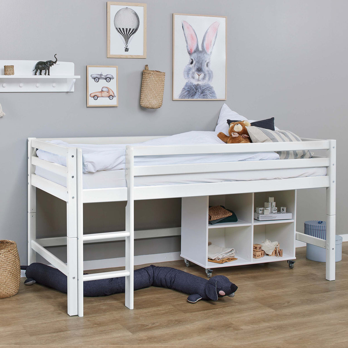 Hoppekids, ECO Dream, Parvisänky (Muunneltava) 70x160 cm, White
