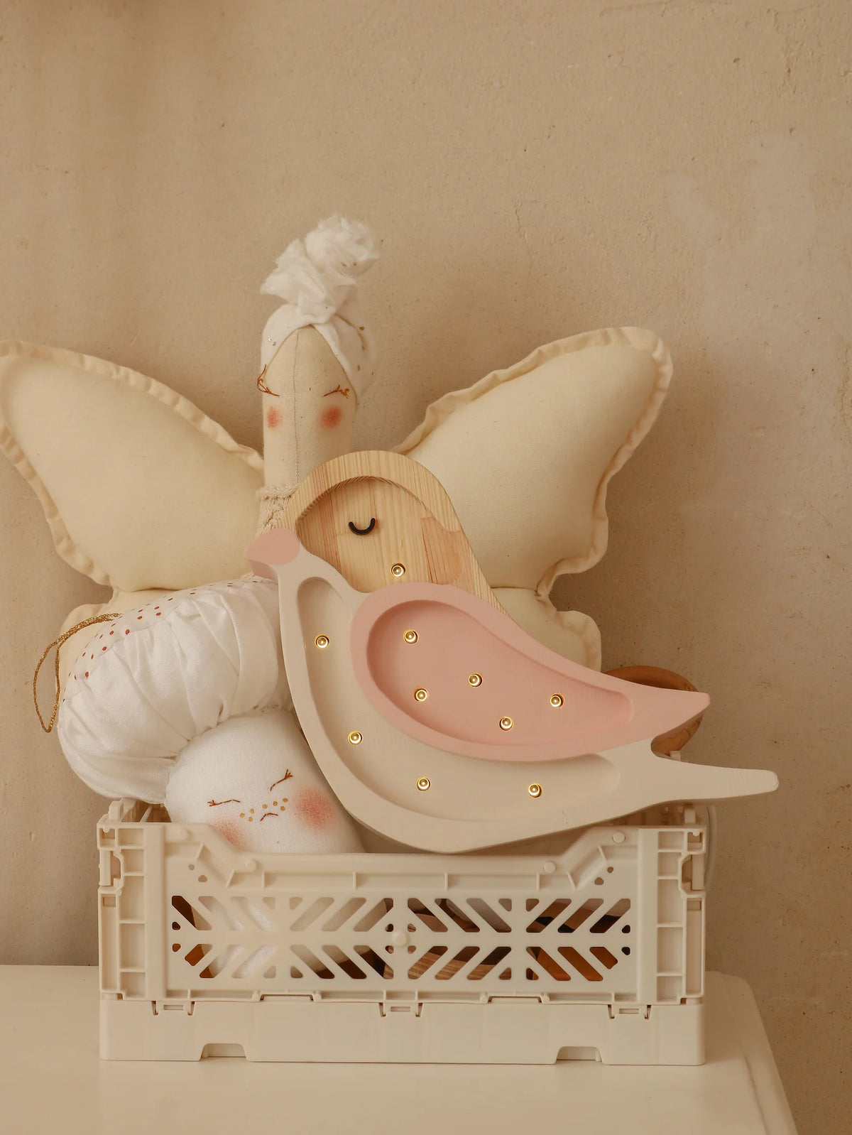 Little Lights, Night Light MINI Bird, Strawberry Cream