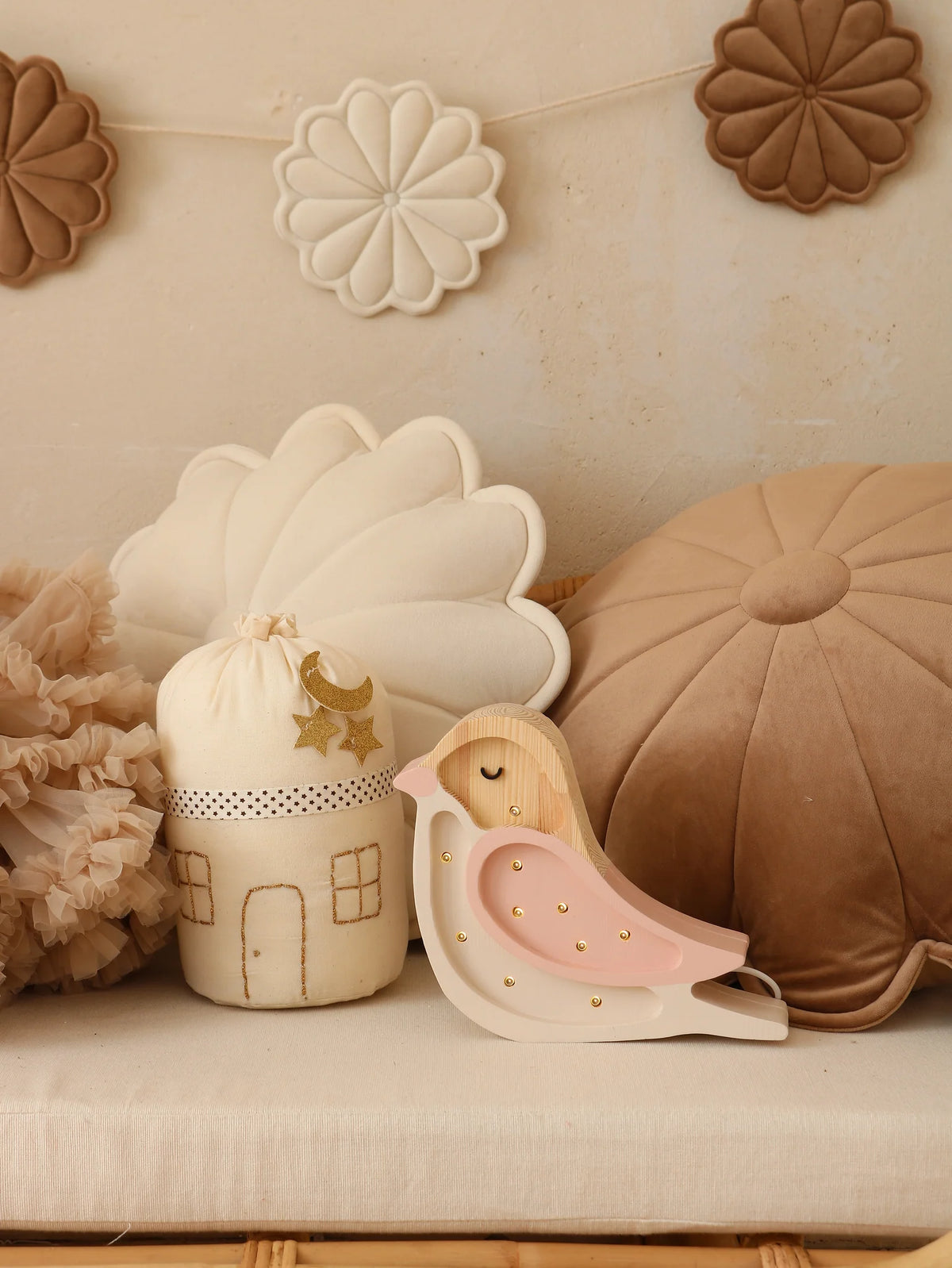 Little Lights, Night Light MINI Bird, Strawberry Cream