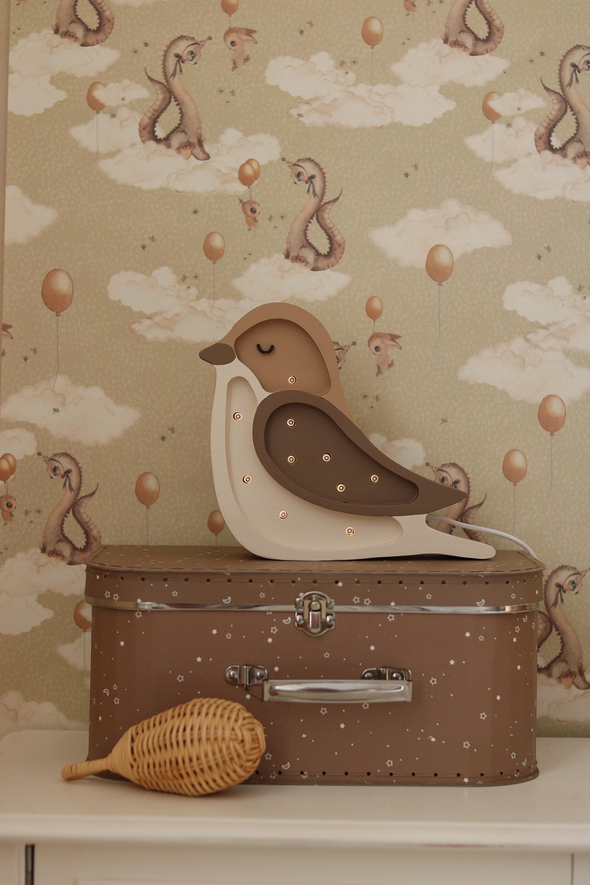 Little Lights, Yövalo MINI Bird, Coffee Beige