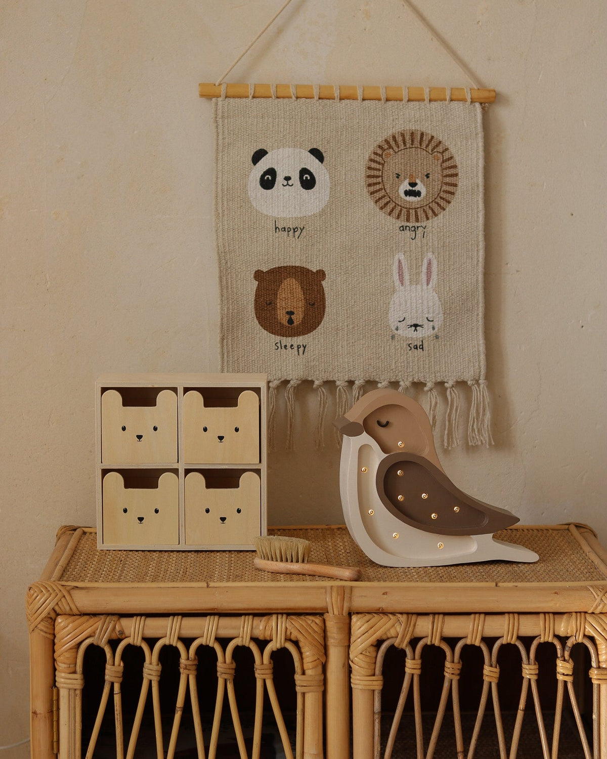 Little Lights, Yövalo MINI Bird, Coffee Beige
