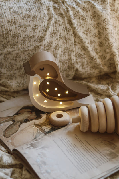 Little Lights, Yövalo MINI Bird, Coffee Beige