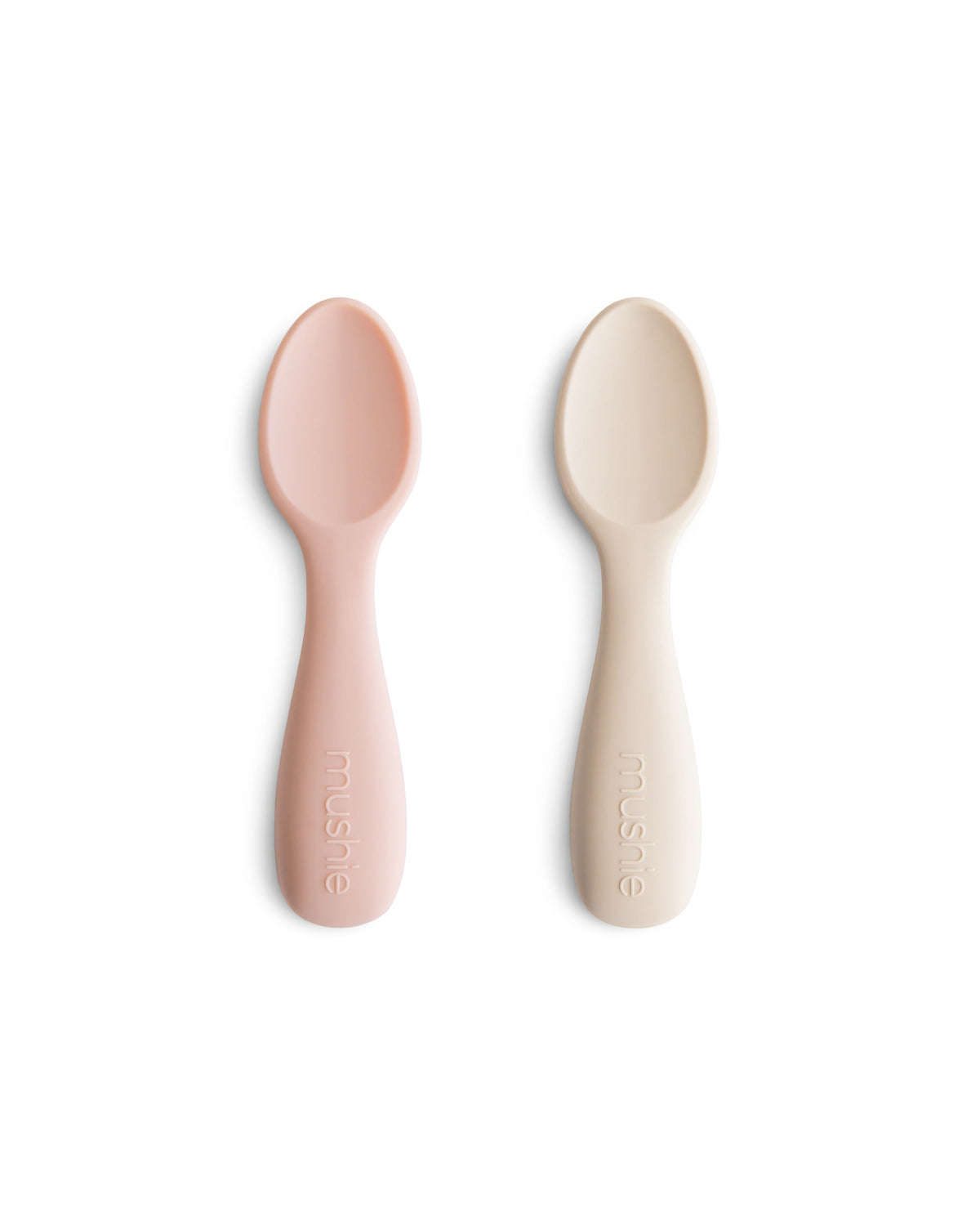 Mushie, Taaperon Silikoni Lusikkasetti 2kpl, Blush/Shifting Sand