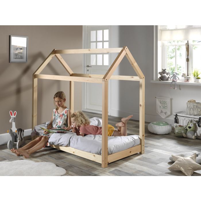 Vipack, Cabane House Bed, 2 storlekar, naturligt trä