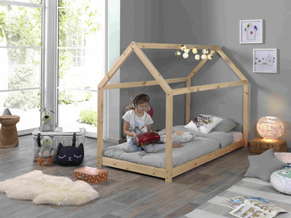 Vipack, Cabane House Bed, 2 storlekar, naturligt trä